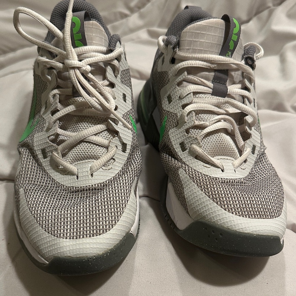 Kids Gray and Green Athletic Shoes